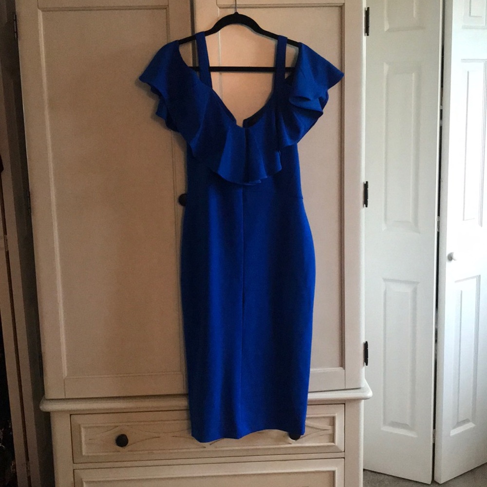 Royal blue off shoulder dress Large fits 12/14